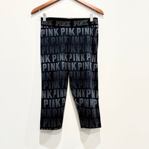 Victoria's Secret PINK Ultimate Yoga Crop Leggings High Waist Black Gray Size M